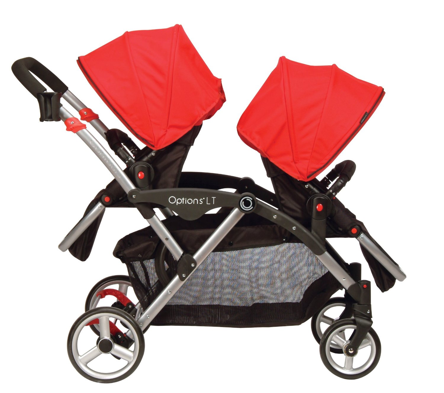 double stroller red and black